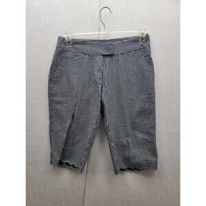 NWOT Population Pop black/silver Seersucker Bermuda Shorts Size 6